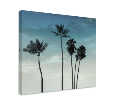 Five long palm trees design wall prints for living room - TenStickers