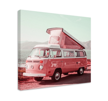 Pink vintage van vintage wall prints - TenStickers