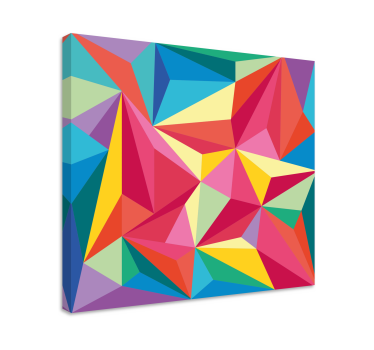 Multicolor geometric image geometric wall canvas - TenStickers