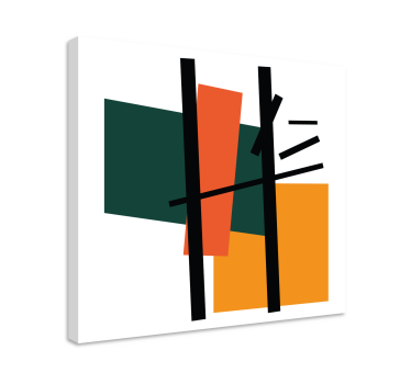 Squares and rectangles abstract art geometric wall canvas - TenStickers