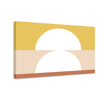Two semi-circles geometric art geometric wall canvas - TenStickers