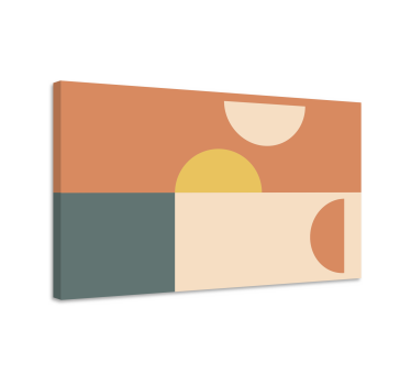 Semi-circles and rectangles geometric canvas art - TenStickers