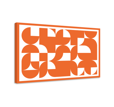 Orange abstract art pattern geometric wall canvas - TenStickers