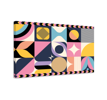 Multi figures painting geometric canvas art - TenStickers