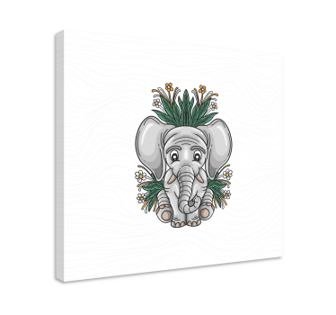 Drawing of a grey elephant canvas art - TenStickers