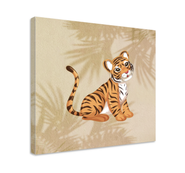 Baby tiger portrait elephant canvas art - TenStickers
