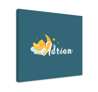 Cocktail canvas sleeping chick moon - TenStickers