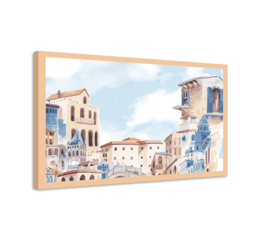 Watercolour city drawing wall pictures for nursery - TenStickers