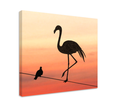 Flamingo and birds design Hall canvas prints - TenStickers