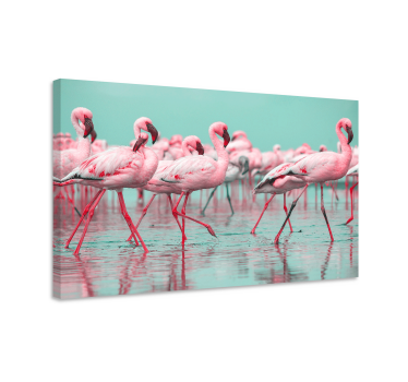 Nice Flamingos walking design Hall canvas prints - TenStickers