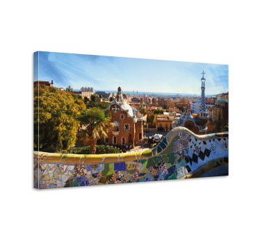 Barcelona views from Park Guell 3D canvas pictures - TenStickers