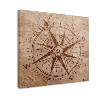 Brown old compass vintage wall prints - TenStickers