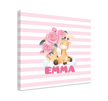 Cocktail canvas cute giraffe portrait - TenStickers
