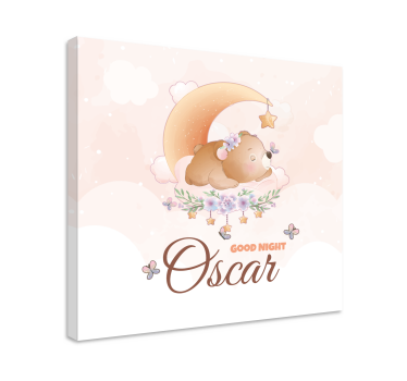 Cocktail canvas sleepy bear - TenStickers