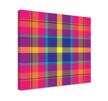 Colourful gingham pattern bedroom canvas - TenStickers
