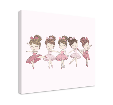 Set of pink ballerinas wall pictures for nursery - TenStickers