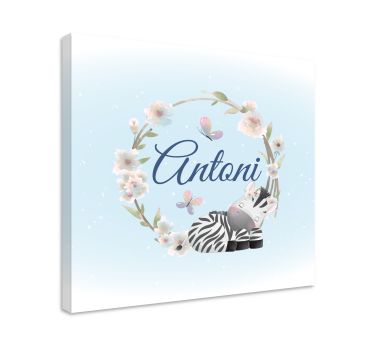 Zebra Floral Design cocktail canvas - TenStickers