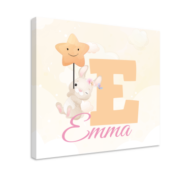 3d pictures wall art happy bunny holding star - TenStickers