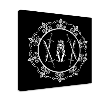Tree canvas wall art lion with swords - TenStickers