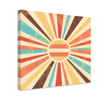 Colorful retro sun rays vintage wall prints - TenStickers