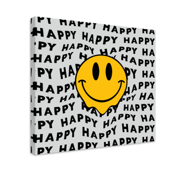 Big smiley happy face vintage wall prints - TenStickers