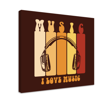 I love music retro design Restaurant canvas print - TenStickers