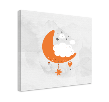 Cocktail canvas cloudy moon wall art - TenStickers