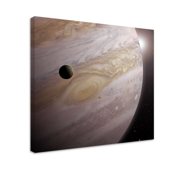 Space design two beige planets  landscape wall canvas - TenStickers
