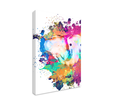 Vivid Colored Elephant geometric framed canvas - TenStickers