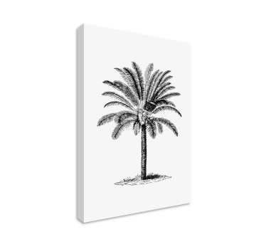 Palm tree ink silhouette tree canvas print - TenStickers