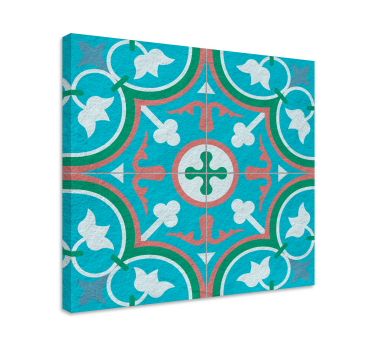 Blue hydraulic tile retro canvas - TenStickers