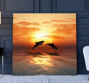 3D Jumping Dolphins wall art prints - TenStickers