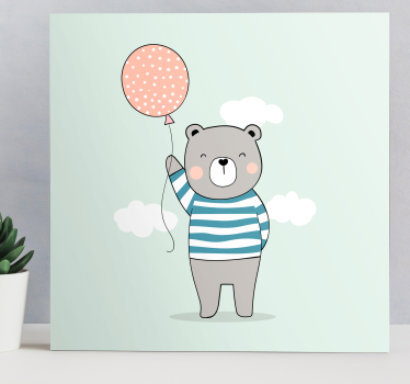 3d pictures wall art cute bear balloon - TenStickers