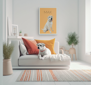 Minimalist watercolor pet portrait office canvas art - TenStickers