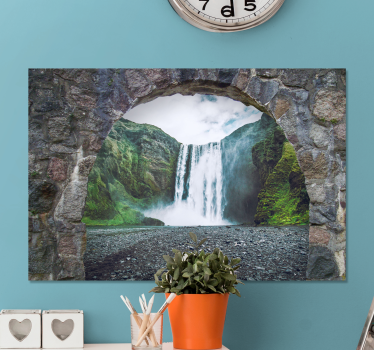Arch with waterfall views 3D canvas pictures - TenStickers