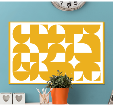 Art shapes yellow pattern geometric canvas art - TenStickers