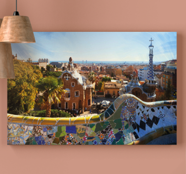 Barcelona views from Park Guell 3D canvas pictures - TenStickers