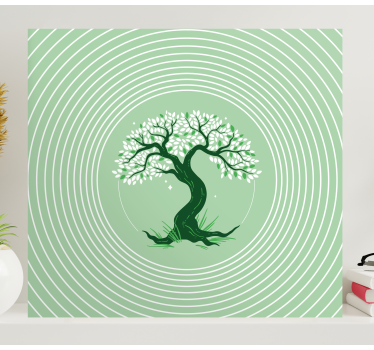 Big green hand drawn Tree canvas print - TenStickers