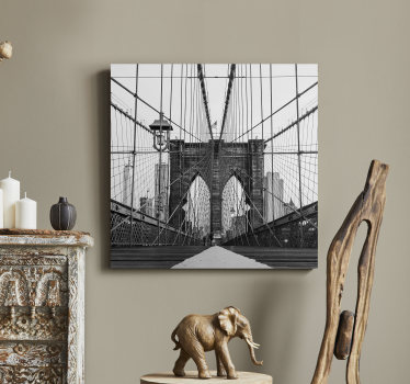 Black and white Brooklyn Bridge 3D canvas pictures - TenStickers