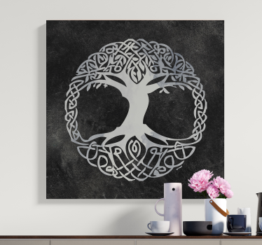 Black and white Tree of Life canvas print - TenStickers