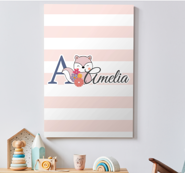 Cocktail canvas cute fox customization - TenStickers