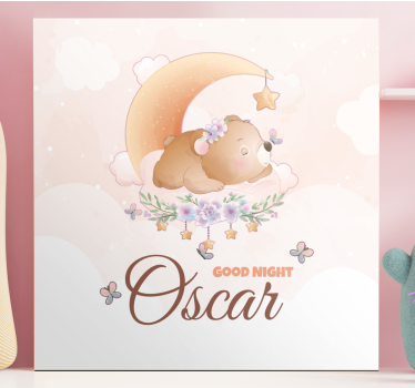 Cocktail canvas sleepy bear - TenStickers
