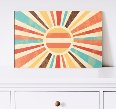 Colorful retro sun rays vintage wall prints - TenStickers