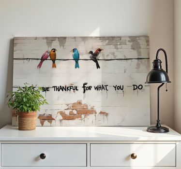 Colourful Sitting birds canvas art - TenStickers