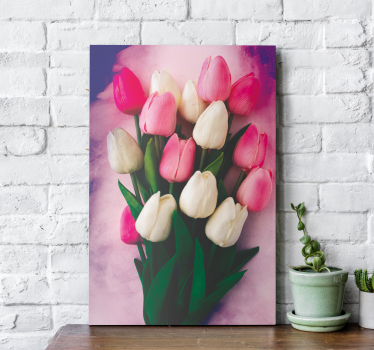 Colourful tulips floral canvas - TenStickers