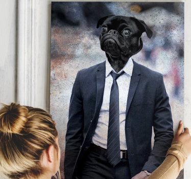 Dog wall art dapper dog portrait - TenStickers