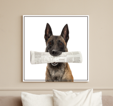 Dog wall art dog carrying newspaper - TenStickers