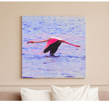 Fish canvas flamingo in flight - TenStickers