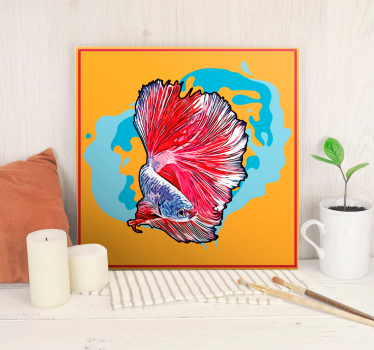 Fish canvas of lively betta fish - TenStickers
