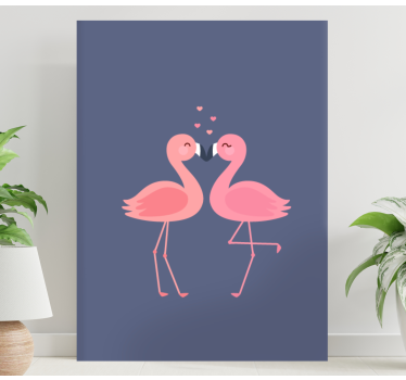 Flamingos forming a heart Hall canvas prints - TenStickers